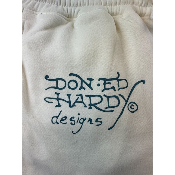 NWT ED HARDY IVORY FLAME SKULL WIDE LEG SWEATPANTS WOMENS SIZE XL - Picture 8 of 15